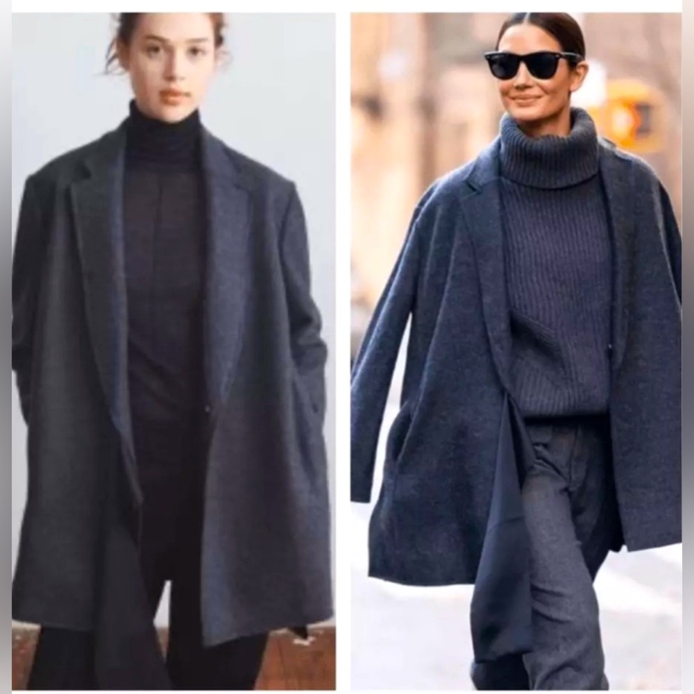 Thakoon NWT Womens M Black Grey Herringbone Wrap Tie Jacket Long Sleeve …